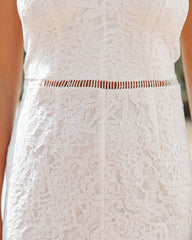 Exclusive Event Halter Lace Midi Dress - White - FINAL SALE