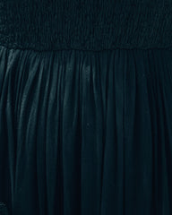 Naite Pocketed Smocked Midi Dress - Black