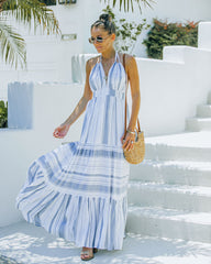 Montpellier Tiered Halter Maxi Dress