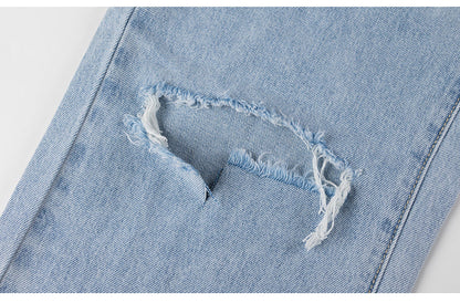 KittenAlarm - Womens Loose Fit Jeans Ripped Wide Leg For Women High Waist Blue Wash Casual Cotton Denim Trousers Summer Baggy Jean Pants