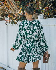 Nylah Printed Rope Tie Ruffle Dress