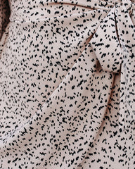 Keeper Printed Tie Dress - Beige