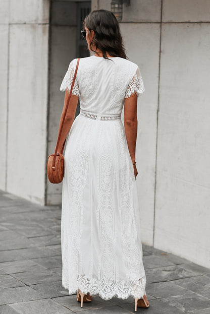 Away With The Breeze Lace Midi Dress