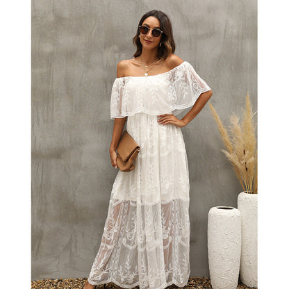 Our Together Is Forever Off The Shoulder Lace Maxi Dress