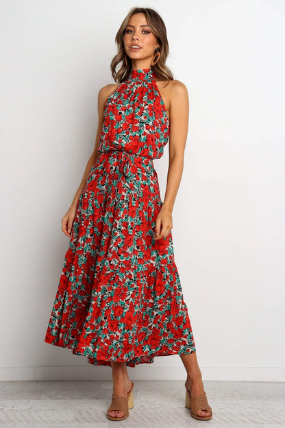 Know It All Floral Pleated Midi Dress