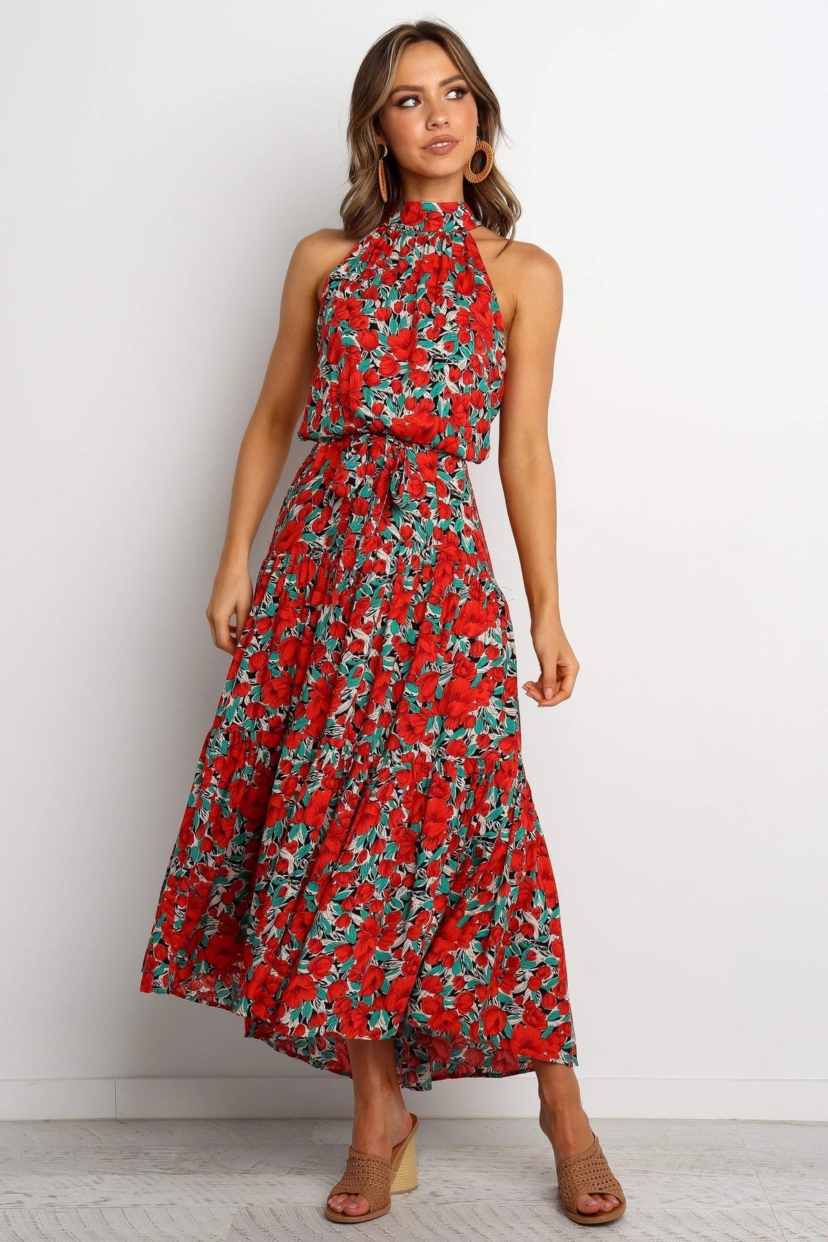 Know It All Floral Pleated Midi Dress