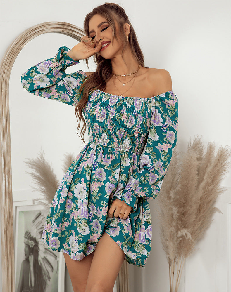 Oh She Glows Floral Ruched Mini Dress