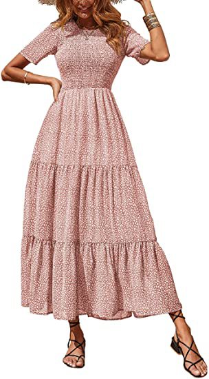 Livingston Floral Smocked Puff Sleeve Maxi Dress