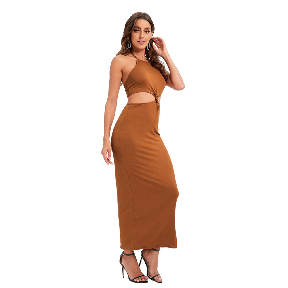 Loia Long Sleeve Ribbed Cutout Maxi Dress