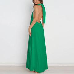 Mitra Backless Halter Maxi Dress