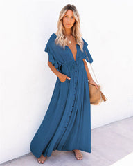 Queenie Woven Shimmer Midi Dress - Teal