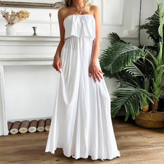 Positive Energy Strapless Maxi Dress - Off White