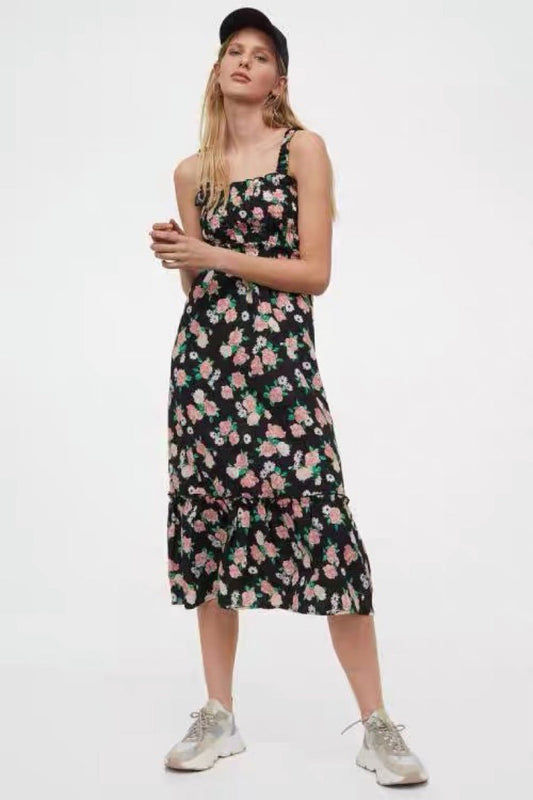 Charmaine Floral Halter Midi Dress - FINAL SALE