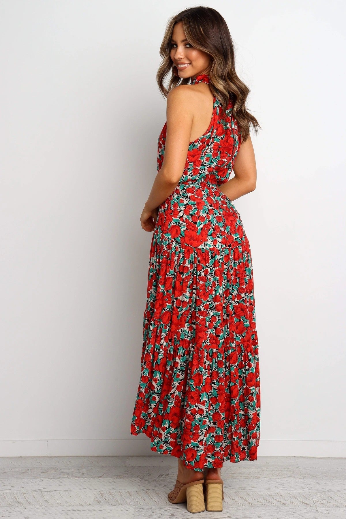 Know It All Floral Pleated Midi Dress