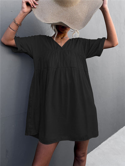 Cheers To Summer Pocketed Tassel Dress - Black