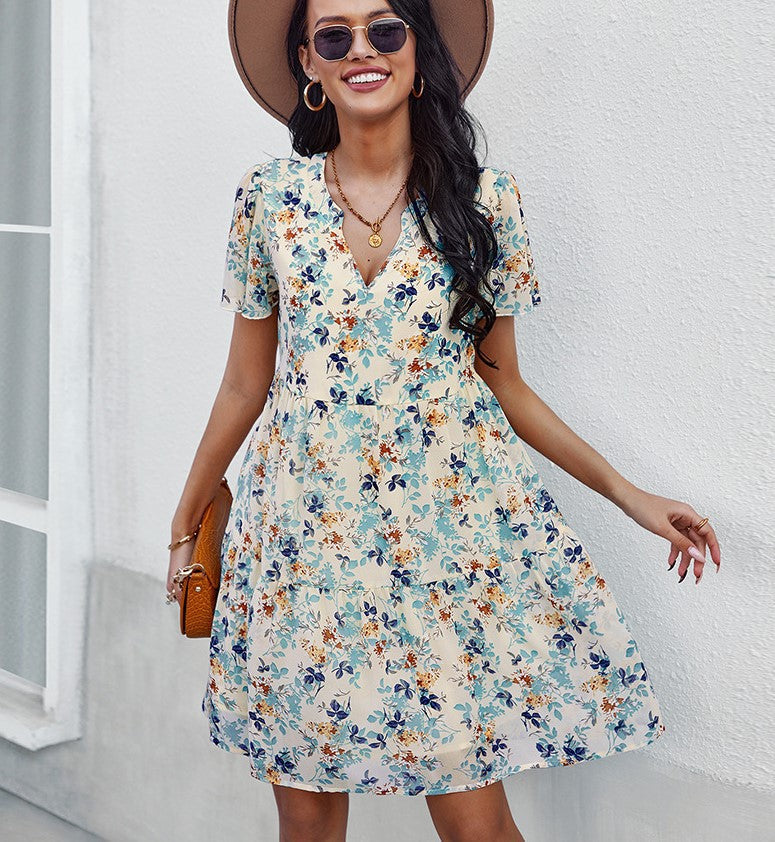 Follow Through Floral Tiered Midi Dress