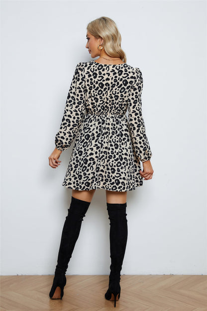 Hally Satin Leopard Print Shirt Dress - FINAL SALE