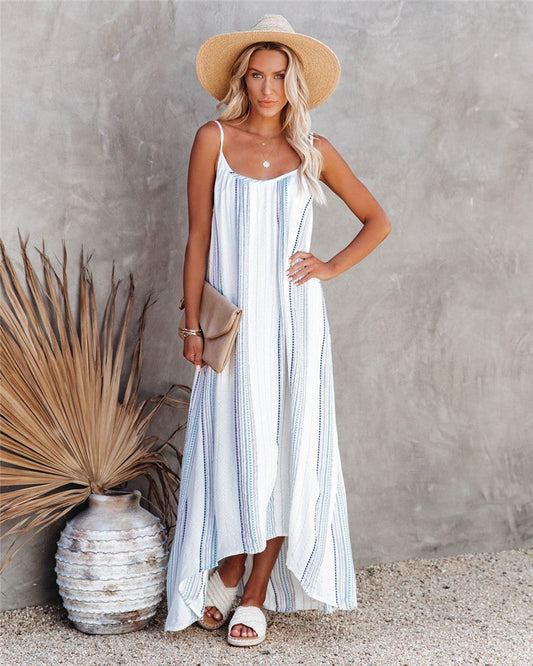 El Cerrito Tiered Tassel Tie Maxi Dress