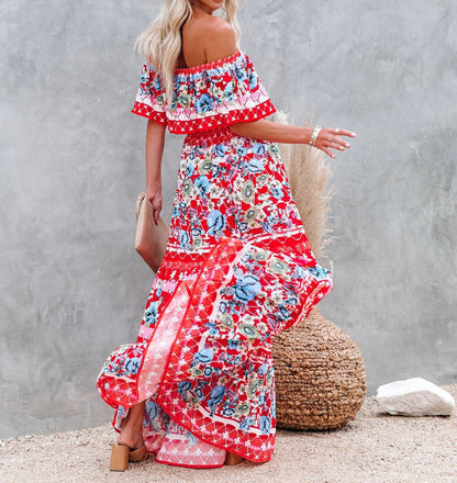 Sevilla High Low Halter Maxi Dress