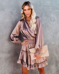 Lena Satin Midi Dress - Champagne