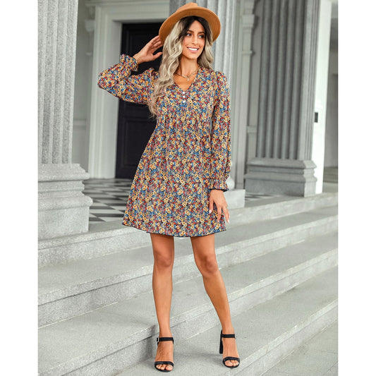 Tompkins Floral Asymmetrical Ruffle Dress - FINAL SALE