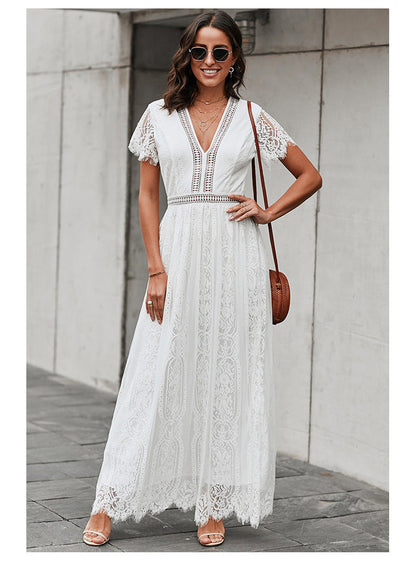 Away With The Breeze Lace Midi Dress