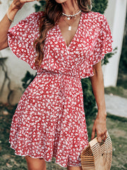 Layva Printed Ruffle Tiered Dress - Mauve