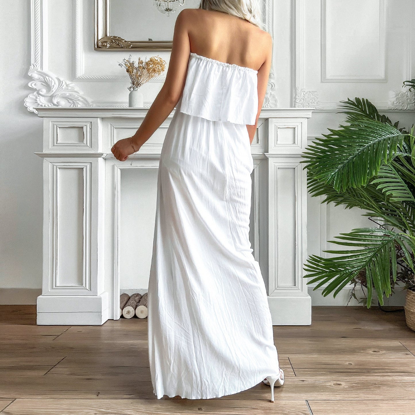 Positive Energy Strapless Maxi Dress - Off White