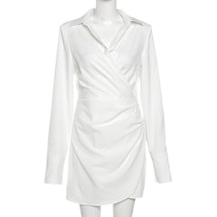 Cheers To Us Crinkled Tie Shirt Dress