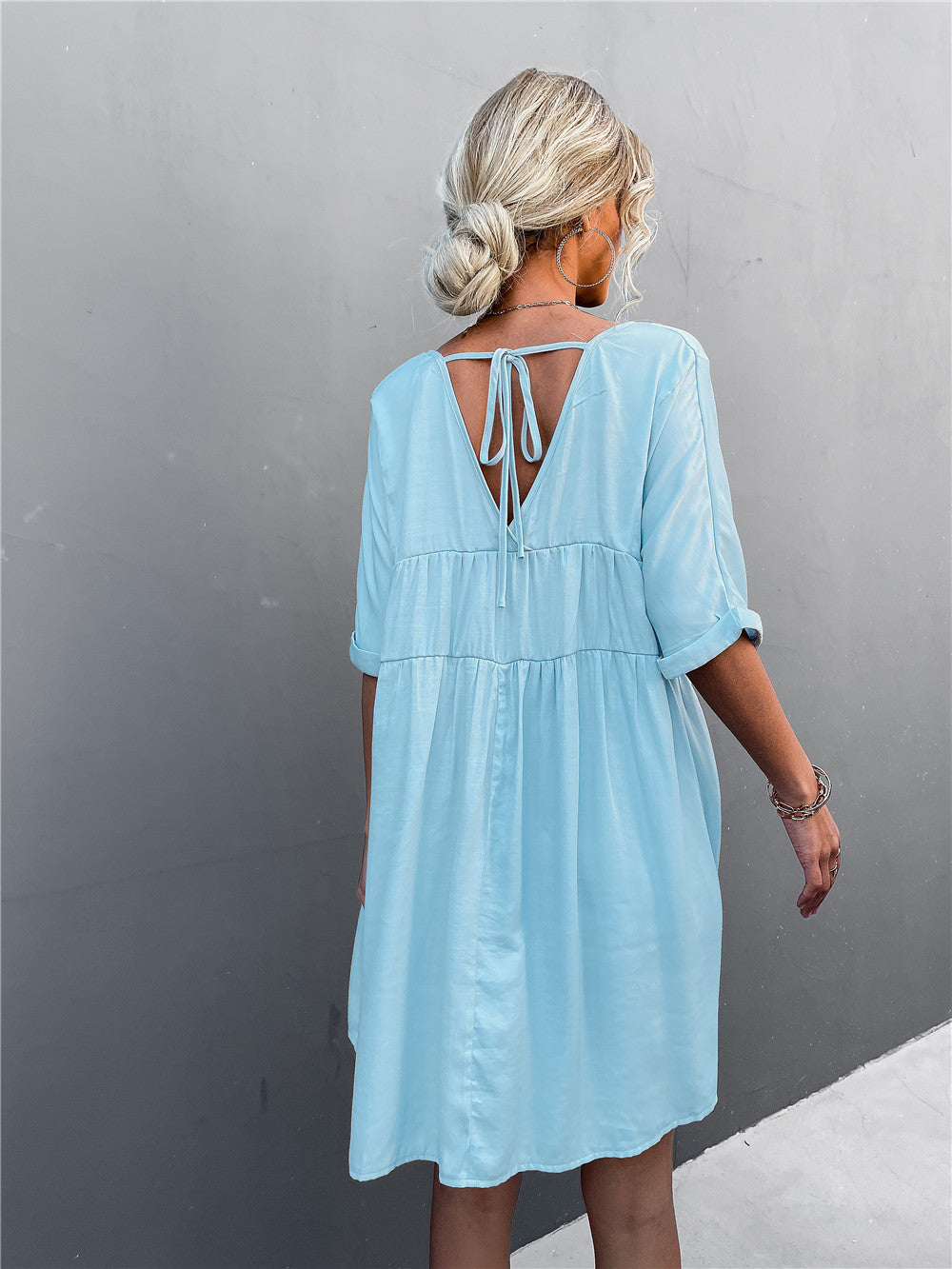 Cheers To Summer Pocketed Tassel Dress - Ocean - FINAL SALE