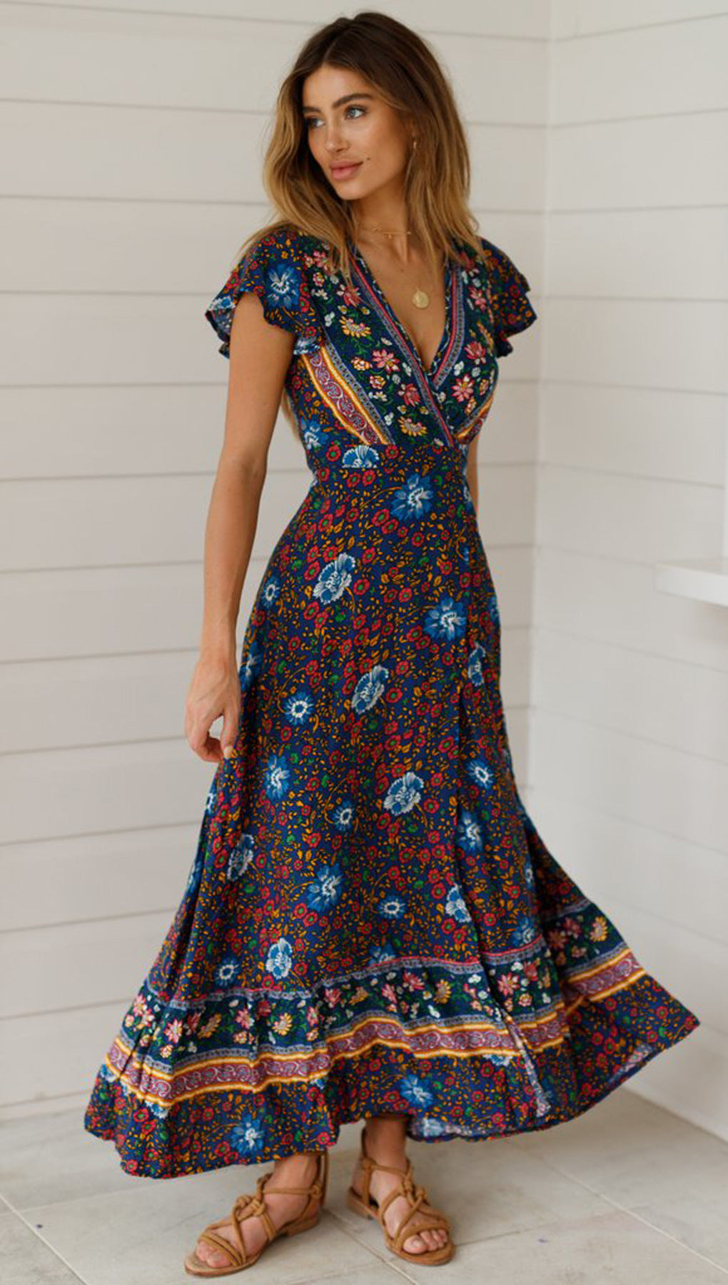 Tribute Printed Wrap Maxi Dress