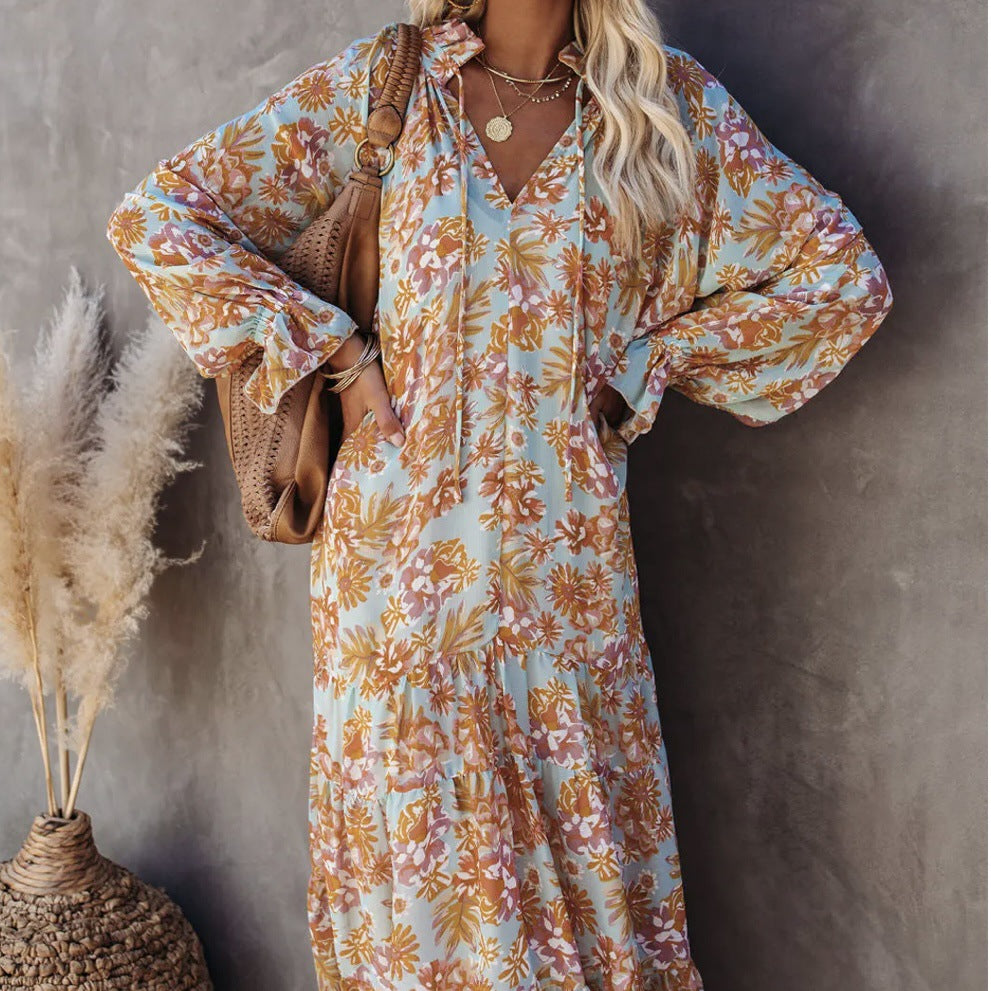 Tricks Snake Print Boho Maxi Dress