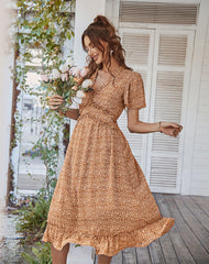 Magic Touch Smocked Maxi Dress - Burnt Sun