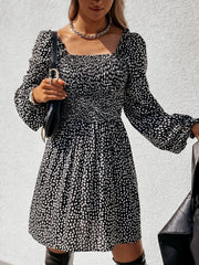 Morris Floral Bell Sleeve Ruched Mini Dress