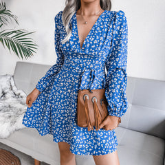 Kandy Printed Ruched Ruffle Mini Dress - FINAL SALE