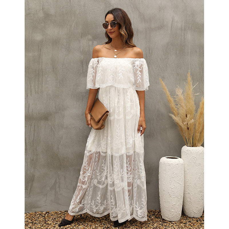 Our Together Is Forever Off The Shoulder Lace Maxi Dress