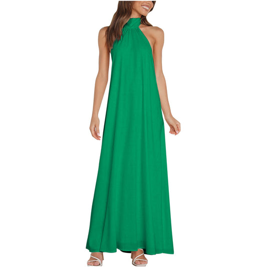 Mitra Backless Halter Maxi Dress