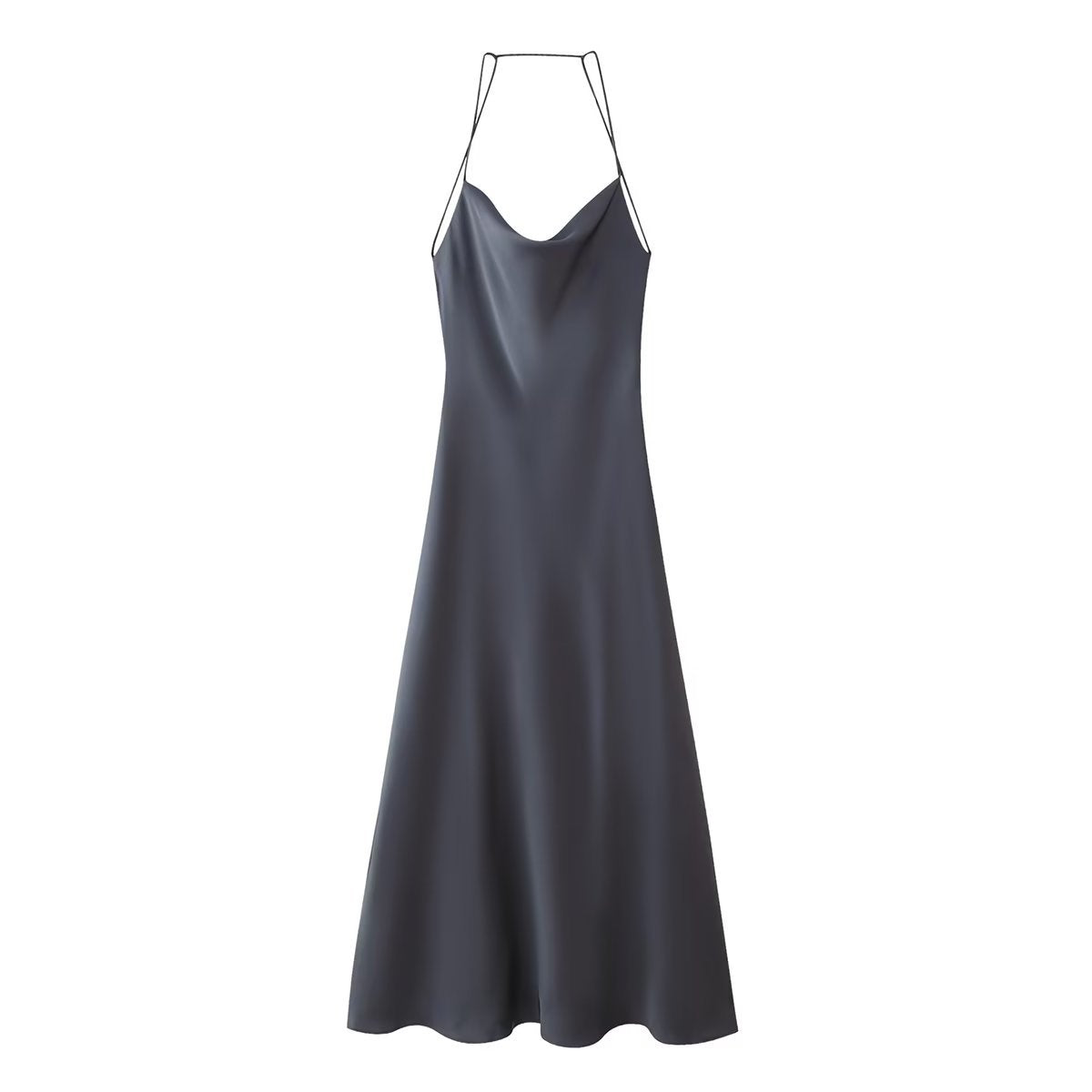 Love Letter Satin Cowl Neck Maxi Dress - Black Ins Street