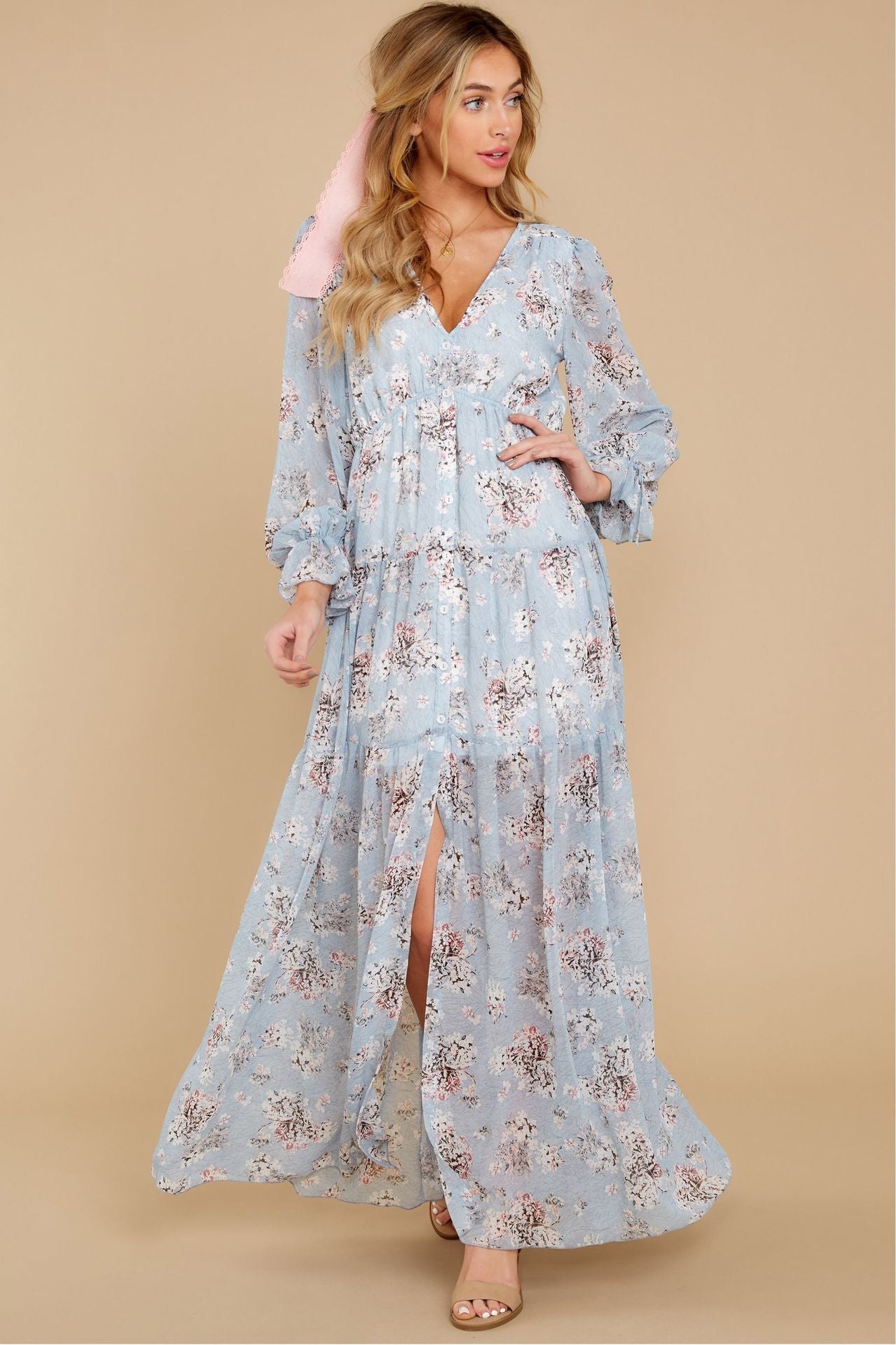 Dashing Daisies Chiffon Boho Maxi Dress - FINAL SALE