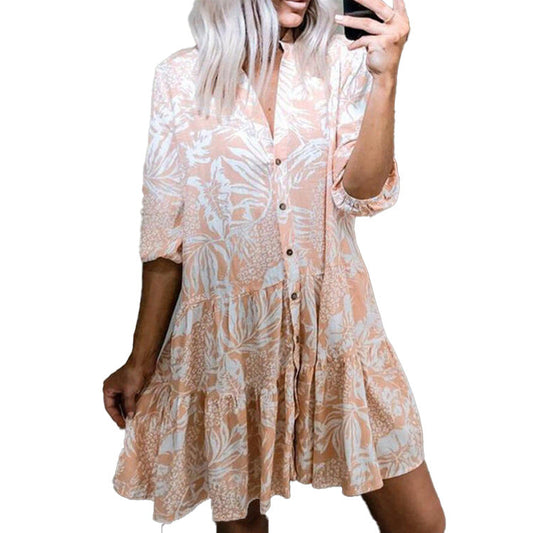 Fleur Satin Paisley Button Down Shirt Dress