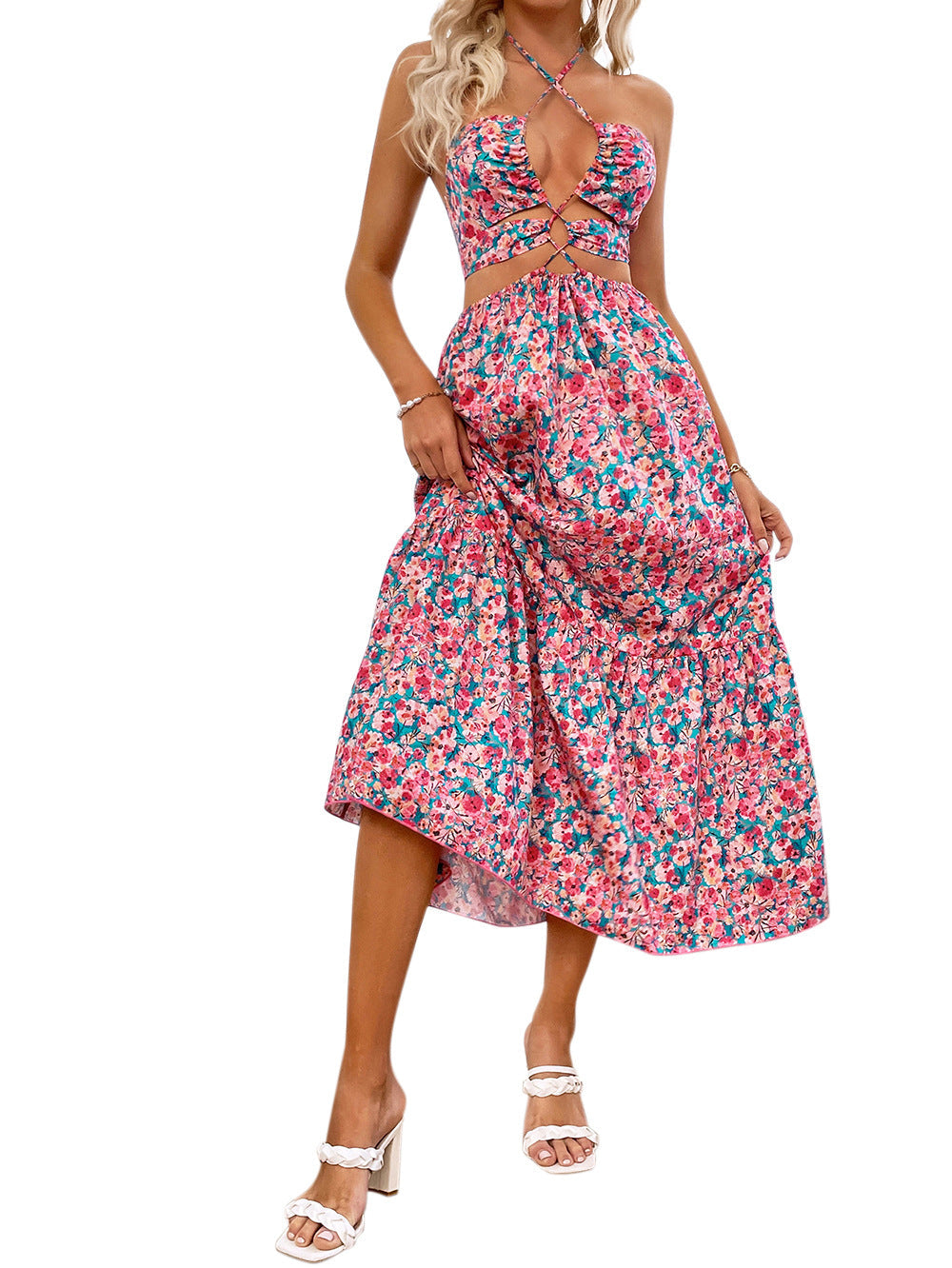 City Strut Printed Cutout Midi Dress - FINAL SALE