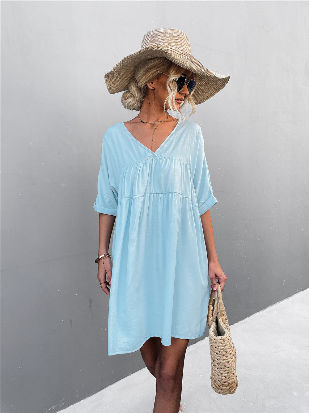 Cheers To Summer Pocketed Tassel Dress - Ocean - FINAL SALE