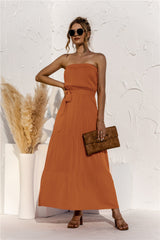 Free Falling Strapless Tiered Maxi Dress - Golden Yellow