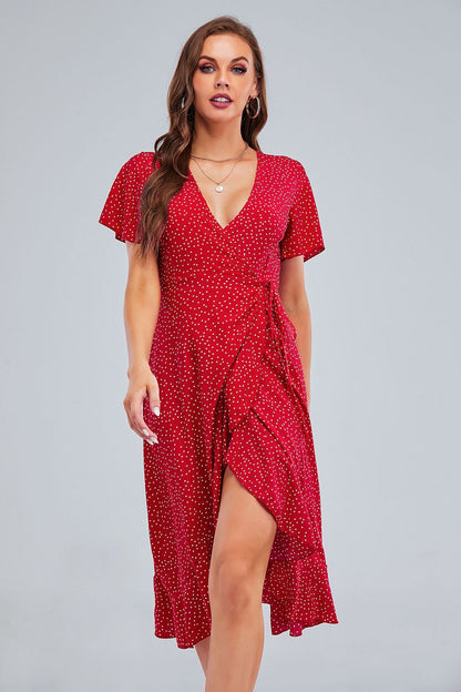 Rejoice Metallic Detailed Wrap Maxi Dress - Magenta - FINAL SALE