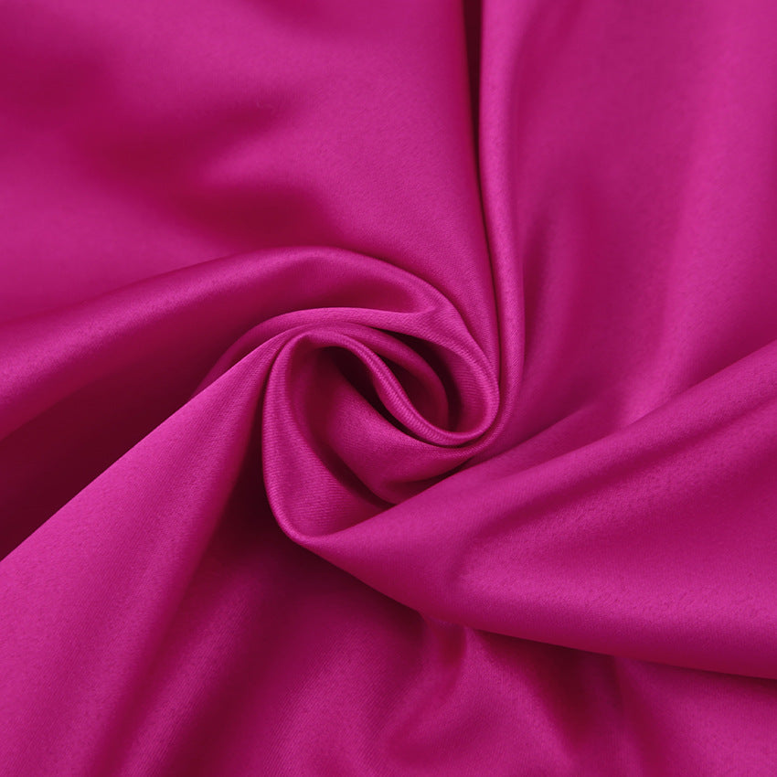 Esther Satin Drape Midi Dress - Magenta - FINAL SALE