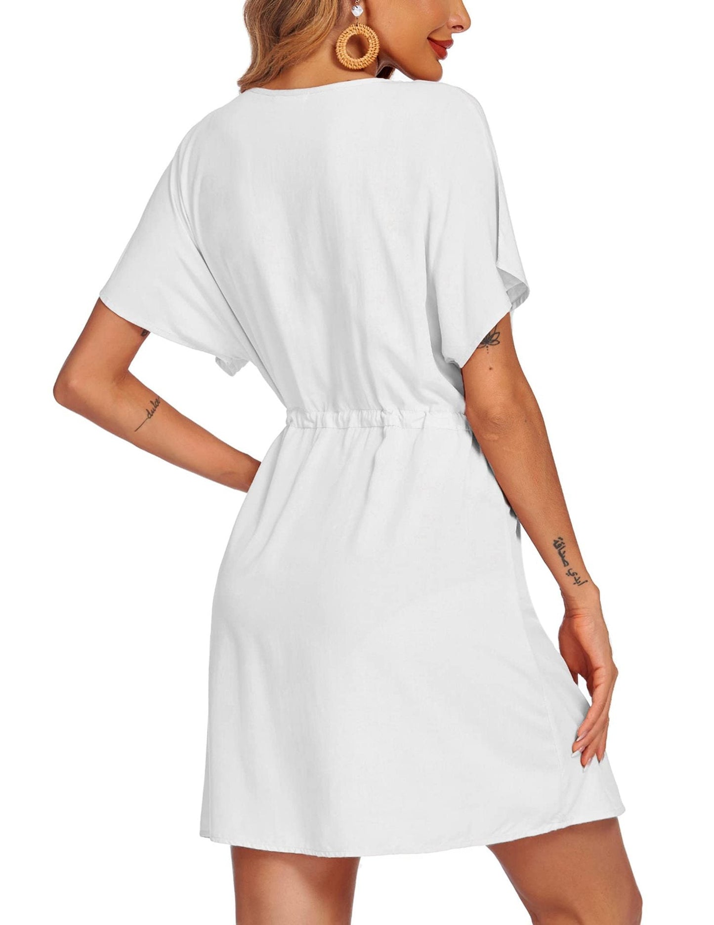 Chante Satin Drape Dress - White - FINAL SALE