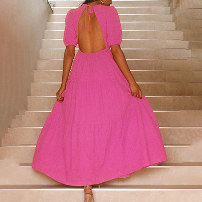 Follow My Lead Tiered Maxi Dress - Baby Pink