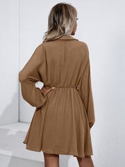Remy Cotton Pocketed Shirt Dress - Mocha - FINAL SALE