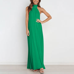 Mitra Backless Halter Maxi Dress