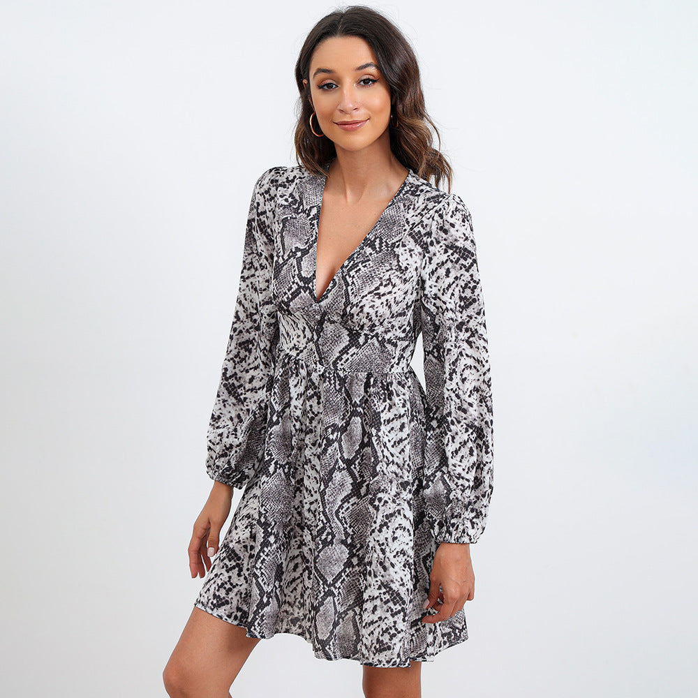 Laurent Python Print Twist Kimono Dress